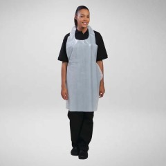 Polyco White Disposable Polythene Bib Apron (Pack Of 100)