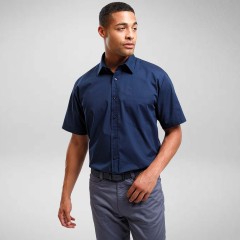 Premier Mens Short Sleeve Colours Poplin Shirt