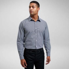 Premier Mens Long Sleeve Gingham Check Shirt