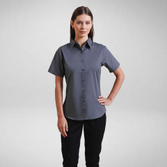 Premier Womens Short Sleeve Colours Poplin Blouse