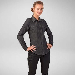 Premier Womens Long Sleeve Jean Stitch Denim Blouse