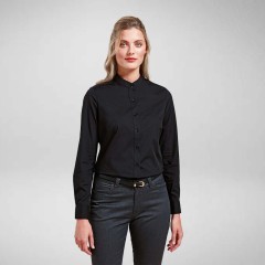 Premier Womens Long Sleeve Grandad Collar Blouse