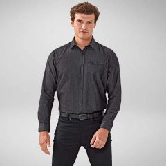 Premier Mens Long Sleeve Jean Stitch Denim Shirt