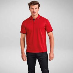 Premier Mens Short Sleeve Contrast Coolchecker Polo Shirt