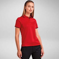 Premier Womens Short Sleeve Contrast Coolchecker Polo Shirt