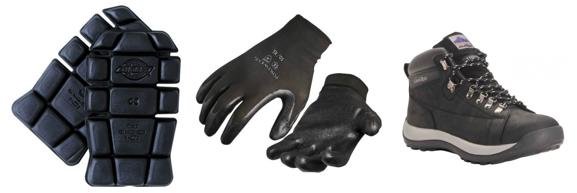 knee pads, work boots, work gloves knee pads, work boots, work gloves