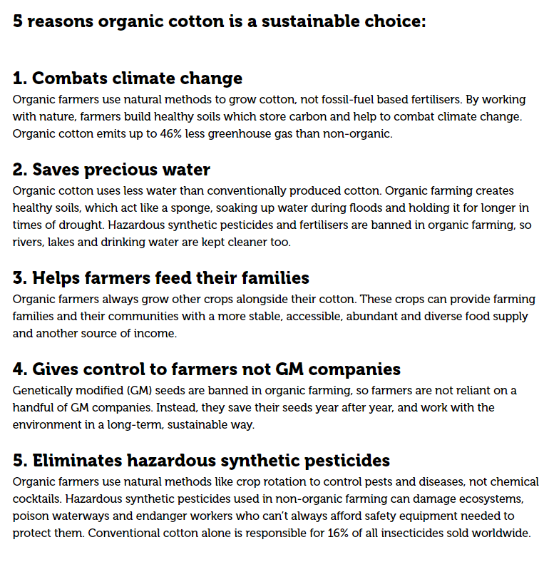 Soil Association Organic Cotton Benefits